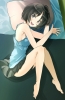 Amagami : Tachibana Miya 183013
barefoot black eyes hair blush happy pillow short skirt   anime picture
