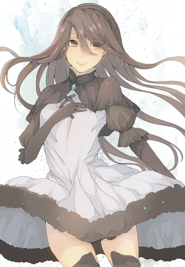 Bravely, Default, Flying, Fairy, Agnes, Oblige, brown, eyes, hair, dress, gloves, band, long, smile, , , anime, picture, , |, , , pictures