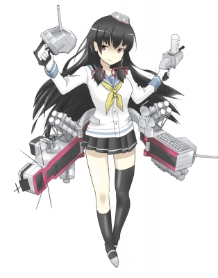 Kantai Collection : Isokaze 183227
 669856  kantai collection  isokaze   ( Anime CG Anime Pictures      ) 183227   : Marant
anthropomorphism black hair gloves hat long red eyes smile thigh highs uniform weapon   anime picture