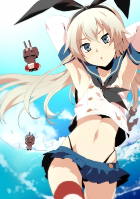 Kantai Collection : Rensouhou chan Shimakaze 183337
 669970  kantai collection  rensouhou chan shimakaze   ( Anime CG Anime Pictures      ) 183337  художник : Eclair  Pixiv 72328 
:3 >,_<, anthropomorphism bikini blonde hair blue eyes gloves band long skirt thigh highs water float weapon картинка аниме anime picture