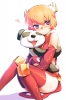Anime CG Anime Pictures      183132
:3 bandage blush chinese dress gloves heart hug odango orange hair red eyes short smile teddy thigh highs   anime picture