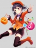 Anime CG Anime Pictures      183195
black hair blush boots halloween hat red eyes short shorts smile sweets thigh highs twin tails   anime picture