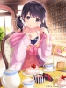 Anime CG Anime Pictures      183206
beverage black eyes hair blush jewelry ribbon short smile sweets twin tails   anime picture