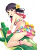 Anime CG Anime Pictures      183222
barefoot bikini black hair blush flower happy red eyes short twin tails   anime picture