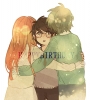 Harry Potter : Harry Potter James Potter Lily Potter 183280
black hair blush dress green eyes hug long megane orange   anime picture