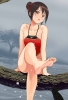 Anime CG Anime Pictures      183326
barefoot blush brown eyes hair odango tree water картинка аниме anime picture