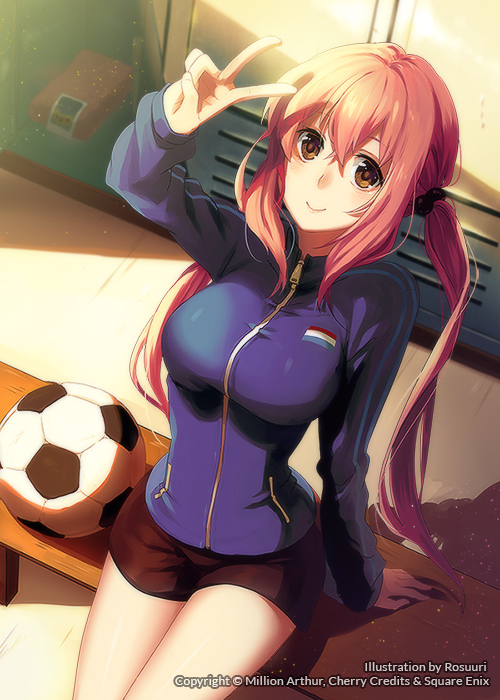 Anime, CG, Pictures, blush, brown, eyes, long, hair, pink, shorts, smile, sports, twin, tails, , , picture, , |, , 