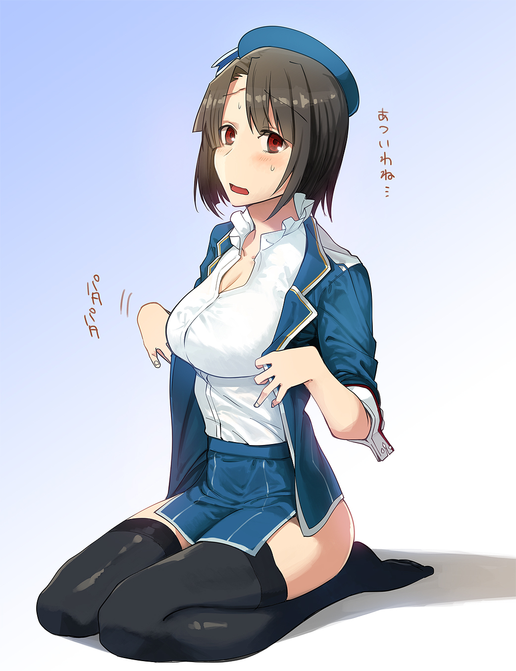 Kantai, Collection, Takao, anthropomorphism, black, hair, blush, eyes, short, skirt, thigh, highs, , , anime, picture, , |, , , pictures