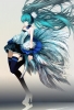 Vocaloid : Hatsune Miku 183598
blue eyes hair boots dress feather headphones high heels long thigh highs   anime picture