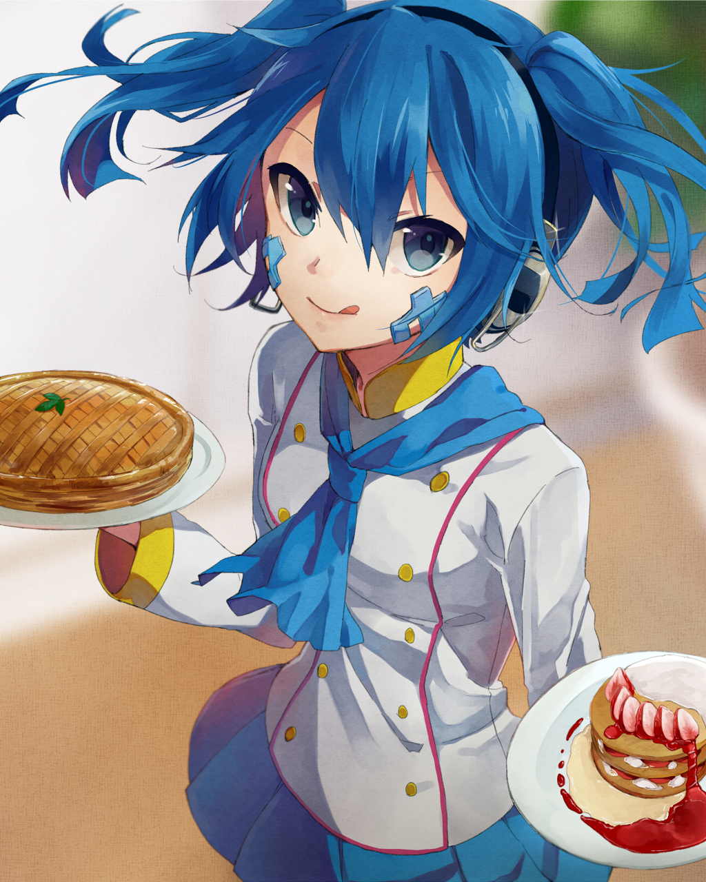Kagerou, Project, ENE, Enomoto, Takane, blue, eyes, hair, headphones, short, skirt, smile, sweets, tongue, twin, tails, , , anime, picture, , |, , , pictures