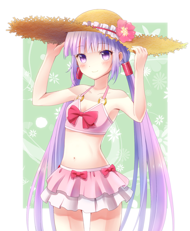 Tales, Graces, Sophie, bikini, blush, flower, long, hair, purple, eyes, ribbon, skirt, smile, twin, tails, , , anime, picture, , |, , , pictures