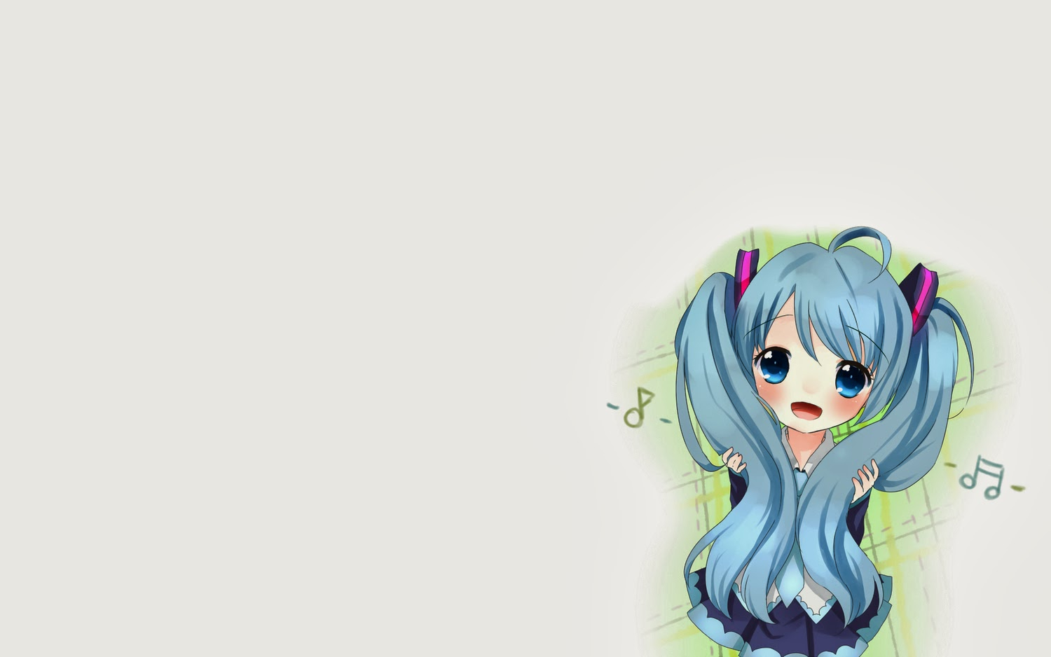 Vocaloid, Hatsune, Miku, ahoge, blue, eyes, hair, blush, child, happy, long, music, skirt, twin, tails, , , anime, picture, , |, , , pictures