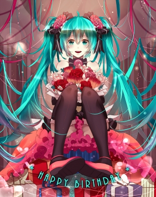 Vocaloid : Hatsune Miku 183682
 670322  vocaloid  hatsune miku   ( Anime CG Anime Pictures      ) 183682   : Phino Shenzi
ahoge birthday blue hair blush box dress flower green eyes happy heart long ribbon thigh highs twin tails   anime picture