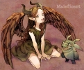Fairy Tales : Maleficent 183690
brown hair child dress green eyes happy horns long pointy ears wings   anime picture