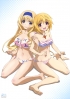 Infinite Stratos : Cecilia Alcott Charlotte Dunois 183733
barefoot bikini blonde hair blue eyes blush curly band happy jewelry long purple ribbon smile   anime picture