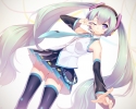 Vocaloid : Hatsune Miku 183725
blue eyes hair blush headphones long microphone skirt smile tattoo thigh highs tie twin tails wink   anime picture
