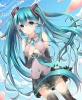 Vocaloid : Hatsune Miku 183855
blue eyes hair blush headphones long music skirt sky smile tattoo thigh highs tie twin tails   anime picture
