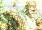 Anime CG Anime Pictures      179772
braids dress flower gloves green eyes grey hair horns long ribbon smile   anime picture