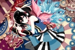 Anime CG Anime Pictures      179919
black hair blue eyes feather flower pantyhose royalty short skirt wings   anime picture
