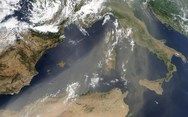   - Sahara Dust Storm Over Italy
satellite  space nasa Sahara Storm Dust 