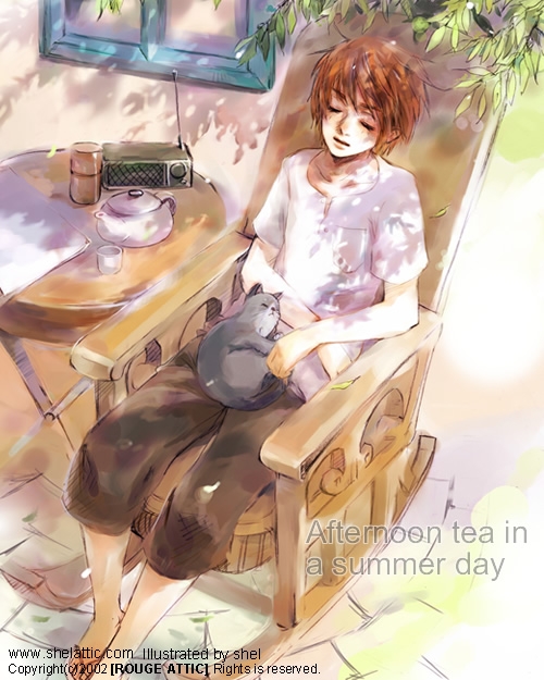 Afternoon, sumer, , , |, , , Anime, pictures
