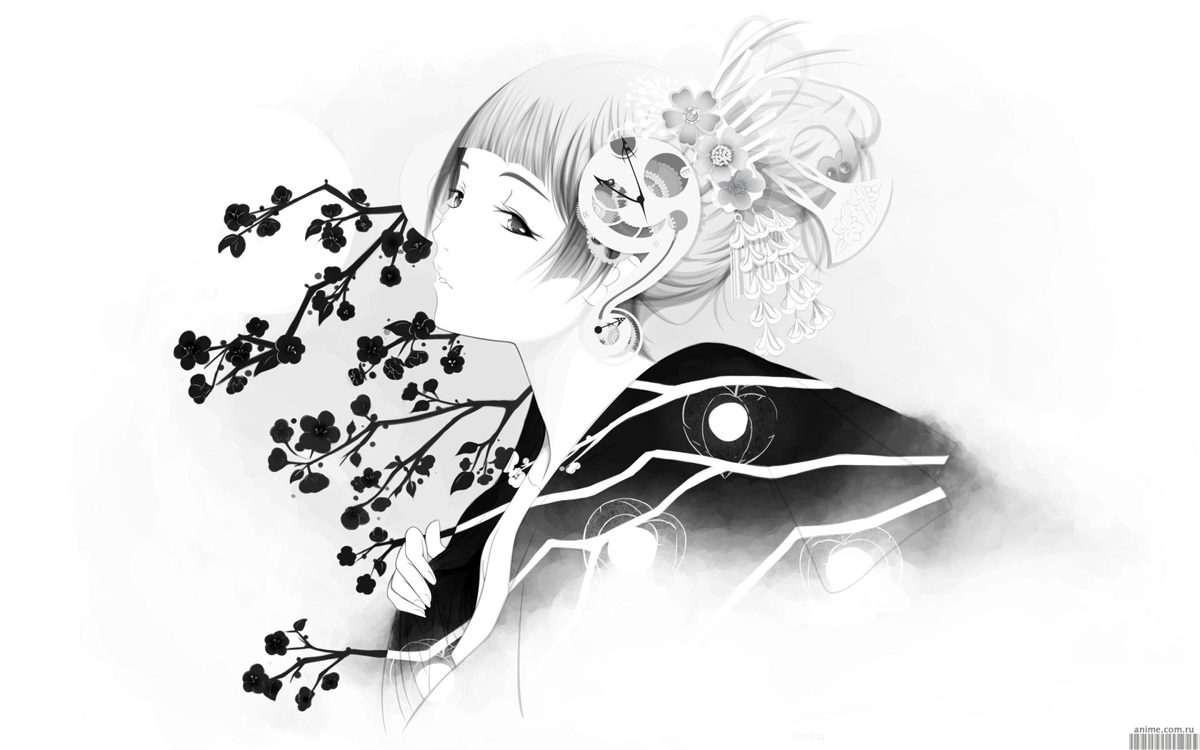 Sakura, girl, japan, kimono, Unknown, anime, wallpapers, |, , , , 