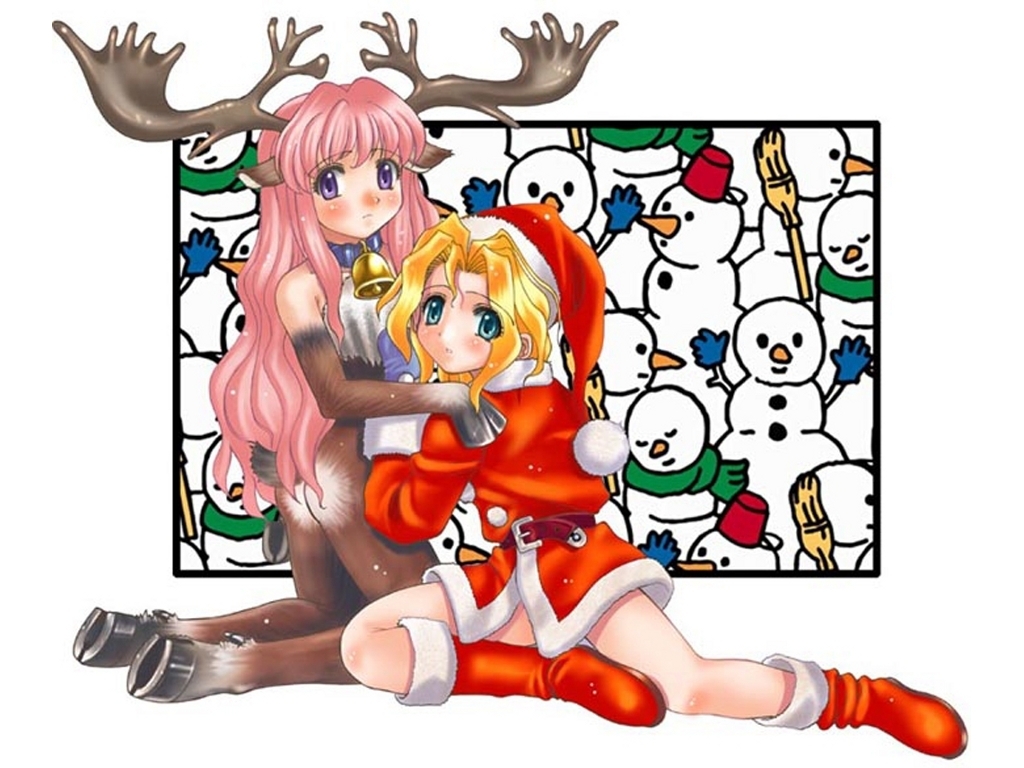 New, Year, Christmas, anime