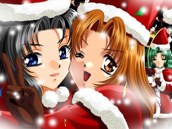 New, Year, Christmas, anime