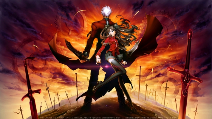Fate Stay Night
 Archer and Rin
fate stay_night Unlimited Blade Works tohsaka_rin