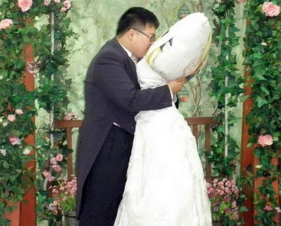 Man marries pillow