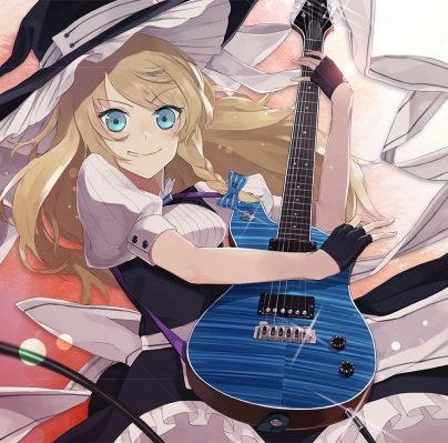 Touhou : Kirisame Marisa 181394
 667991  touhou  kirisame marisa   ( Anime CG Anime Pictures      ) 181394   : Hayashi Kewi
blonde hair blue eyes blush braids dress gloves guitar hat long ribbon smile witch   anime picture