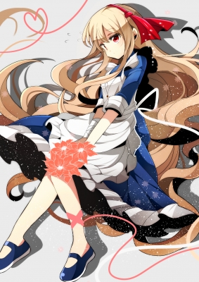 Kagerou Project : Kozakura Mary 181431
 668030  kagerou project  kozakura mary   ( Anime CG Anime Pictures      ) 181431   : Fujimiya Fumiya
apron bandage blonde hair dress flower band long red eyes ribbon   anime picture