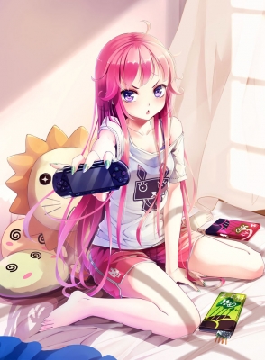 Anime CG Anime Pictures      181438
 668036   ( Anime CG Anime Pictures      ) 181438   : Wait  pixiv1945680 
ahoge bed blush gaming long hair nail polish pink purple eyes stuffed animal sweets   anime picture