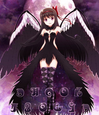 Puella Magi Madoka Magica : Akemi Homura 181463
 668056  puella magi madoka magica  akemi homura   ( Anime CG Anime Pictures      ) 181463   : telaform
black hair dress gloves band long moon purple eyes smile thigh highs wings   anime picture