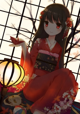 Anime CG Anime Pictures      181498
 668099   ( Anime CG Anime Pictures      ) 181498   : Yon  Letter 
black hair blush flower kimono long mask red eyes smile   anime picture