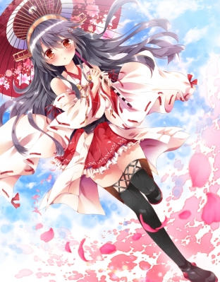 Kantai Collection : Haruna 181511
 668116  kantai collection  haruna   ( Anime CG Anime Pictures      ) 181511   : Binase
anthropomorphism black hair blush boots hairpins headdress long red eyes skirt umbrella   anime picture