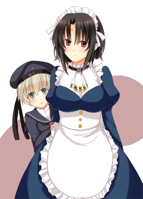 Kantai Collection : Takao Z1 Leberecht Maas 181528
 668130  kantai collection  takao z1 leberecht maas   ( Anime CG Anime Pictures      ) 181528   : Sotogawa MAX
anthropomorphism black hair blush green eyes grey hat headdress maid red short smile uniform   anime picture