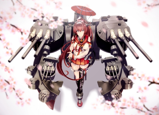 Kantai Collection : Yamato 181533
 668134  kantai collection  yamato   ( Anime CG Anime Pictures      ) 181533   : wamwam
anthropomorphism brown eyes hair garter hairpins long ponytail sakura skirt smile thigh highs umbrella weapon   anime picture