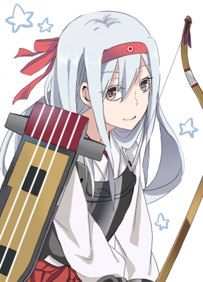 Kantai Collection : Shoukaku 181564
 668167  kantai collection  shoukaku   ( Anime CG Anime Pictures      ) 181564   : Yumekoi
anthropomorphism bow and arrow brown eyes grey hair band long smile stars   anime picture