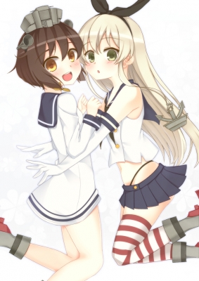 Kantai Collection : Shimakaze Yukikaze 181631
 668233  kantai collection  shimakaze yukikaze   ( Anime CG Anime Pictures      ) 181631   : Megumu  sasanari cs 
anthropomorphism bikini blonde hair blush boots brown eyes gloves green band happy long seifuku short skirt thigh highs   anime picture