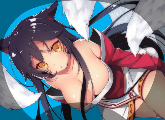 League of Legends : Ahri 181635
 668237  league of legends  ahri   ( Anime CG Anime Pictures      ) 181635   : Niito
black hair kitsune mimi long short kimono tail yellow eyes   anime picture