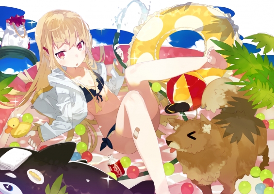 Anime CG Anime Pictures      181651
 668251   ( Anime CG Anime Pictures      ) 181651   : Karei Hirame
animal barefoot bikini blonde hair blush hairpins long red eyes sandals sky stuffed water   anime picture