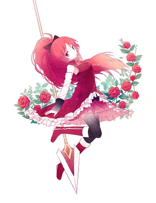 Puella Magi Madoka Magica : Sakura Kyouko 181660
 668264  puella magi madoka magica  sakura kyouko   ( Anime CG Anime Pictures      ) 181660   : Kiriko  Pixiv1431705 
boots flower long hair polearm ponytail red eyes skirt thigh highs   anime picture