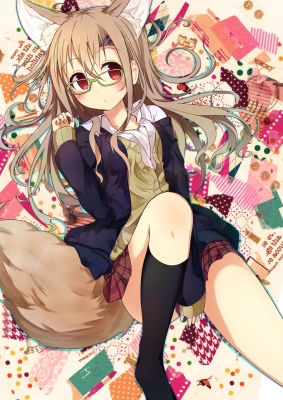 Anime CG Anime Pictures      181680
 668280   ( Anime CG Anime Pictures      ) 181680   : Sasahara Wakaba
ahoge blush brown hair hairpins kitsune mimi long megane red eyes seifuku tail   anime picture