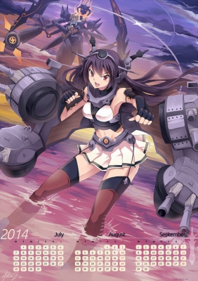 Kantai Collection Tokyo Ravens : Dairenji Suzuka Nagato 181677
 668281  tokyo ravens  dairenji suzuka nagato   ( Anime CG Anime Pictures      ) 181677   : Mystic san
anthropomorphism black hair blonde boots crossover curly garter gloves happy headdress long red eyes skirt sky twin tails water weapon   anime picture