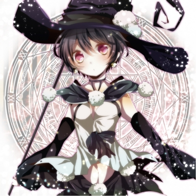 Puella Magi Kazumi Magica   The Innocent Malice : Kazumi 181693
 668297  puella magi kazumi magica  the innocent malice  kazumi   ( Anime CG Anime Pictures      ) 181693   : Sumomo Kaze
bells black hair hat mahou shoujo red eyes short   anime picture