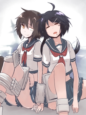 Kantai Collection : Furutaka Kako 181698
 668300  kantai collection  furutaka kako   ( Anime CG Anime Pictures      ) 181698   : Honda Nora
ahoge anthropomorphism black hair brown hairpins heterochromia long orange eyes short sleep smile uniform weapon yellow   anime picture