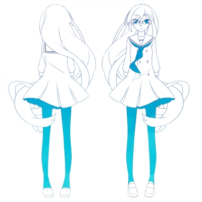 Vocaloid :  181723
 668326  vocaloid   ( Anime CG Anime Pictures      ) 181723   : Saine
blue eyes character sheet dress long hair megane pantyhose seifuku white   anime picture