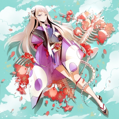 Anime CG Anime Pictures      181734
 668338   ( Anime CG Anime Pictures      ) 181734   : kYer
book flower long hair pointy ears purple eyes sandals short kimono white   anime picture