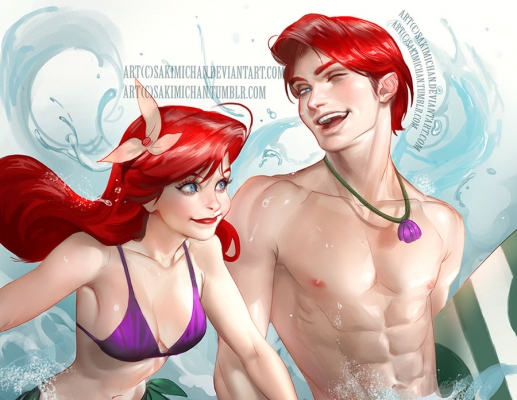 The Little Mermaid : Princess Ariel 181752
 668357  the little mermaid  princess ariel   ( Anime CG Anime Pictures      ) 181752   : sakimichan
bikini blue eyes genderswap happy jewelry long hair red short smile water wink   anime picture